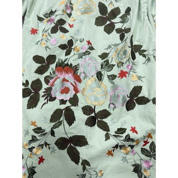 Anthropologie Let Me Be Mini Dress Green Long-Sleeve Embroidered Preppy Sz M NWT - Picture 6 of 15